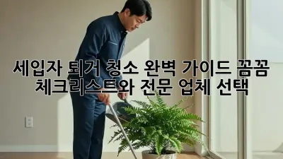 세입자 퇴거 청소 완벽 가이드: 꼼꼼 체크리스트와 전문 업체 선택