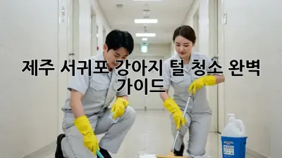 제주 서귀포 강아지 털 청소 완벽 가이드