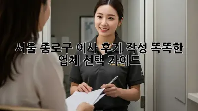 서울 종로구 이사 후기 작성: 똑똑한 업체 선택 가이드